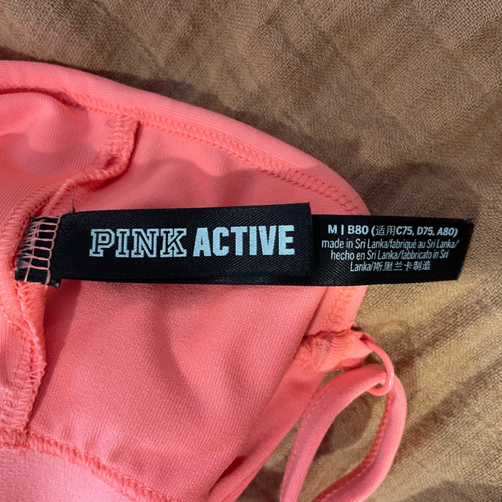 Coral PINK Active Bra Crop Top M - Picture 3 of 4